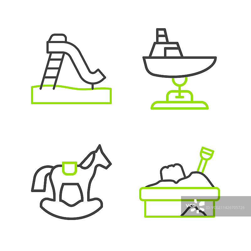 线条图案：沙箱与马鞍秋千图片素材