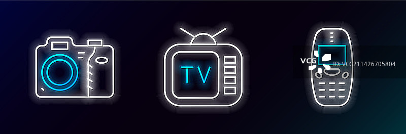 旧手机、照相机与复古元素设计图片素材