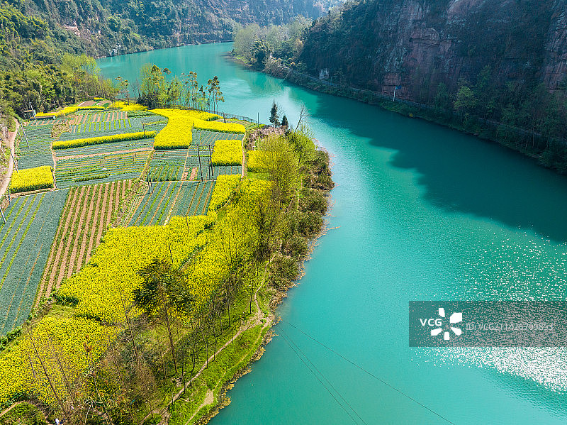 四川成都大邑出河春季风光图片素材