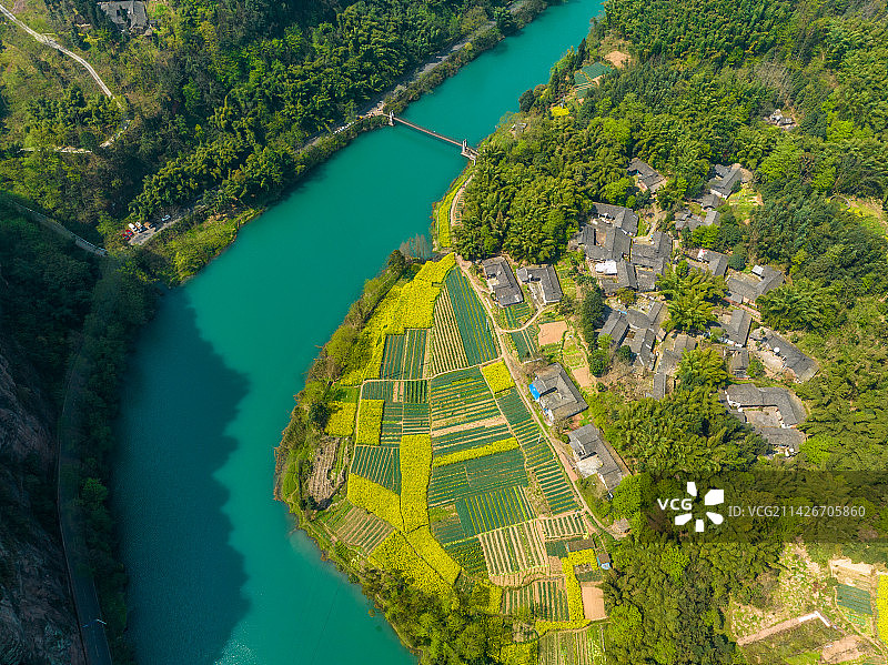 四川成都大邑出河春季风光图片素材