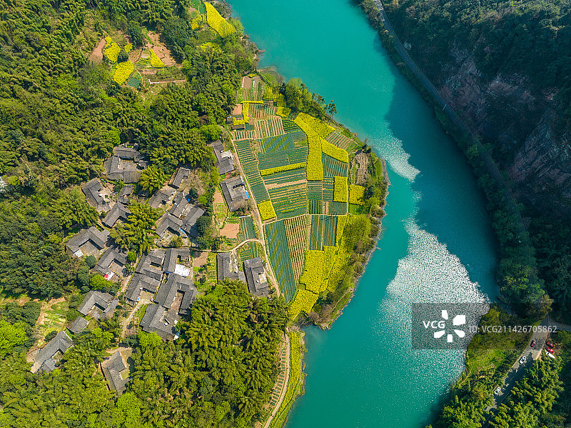 四川成都大邑出河春季风光图片素材