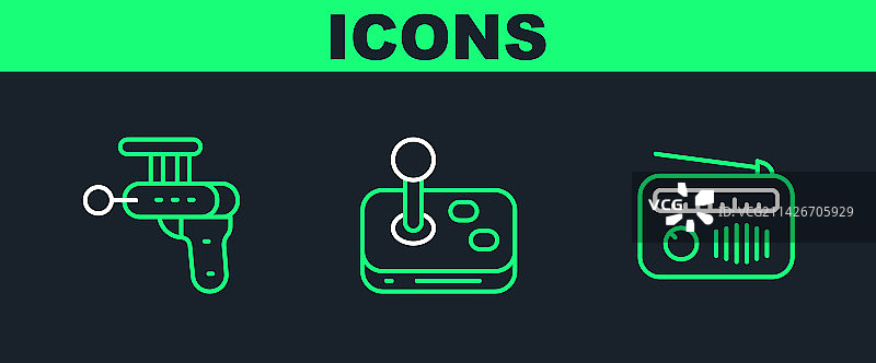 带天线的收音机射线枪和操纵杆图片素材