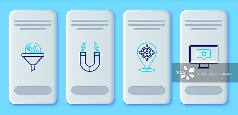 磁铁目标线索管理线条图标图片素材