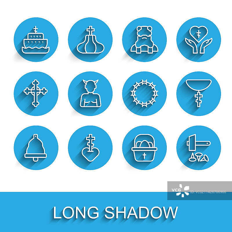 教堂钟爱心十字架banner图片素材