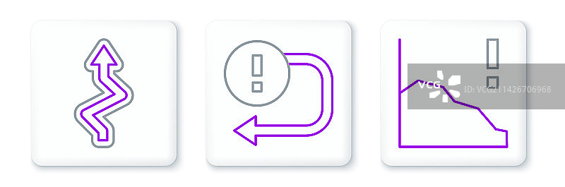 线条 финансовый набор: Рост, снижение стрелки, значок图片素材