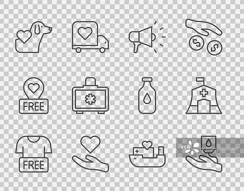 衣物捐赠献血喇叭爱心图片素材