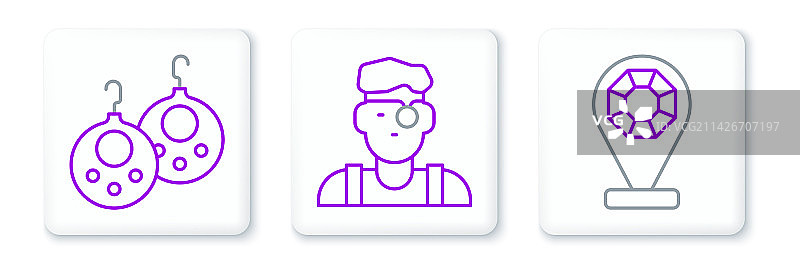 珠宝店、耳环和珠宝商线稿图片素材