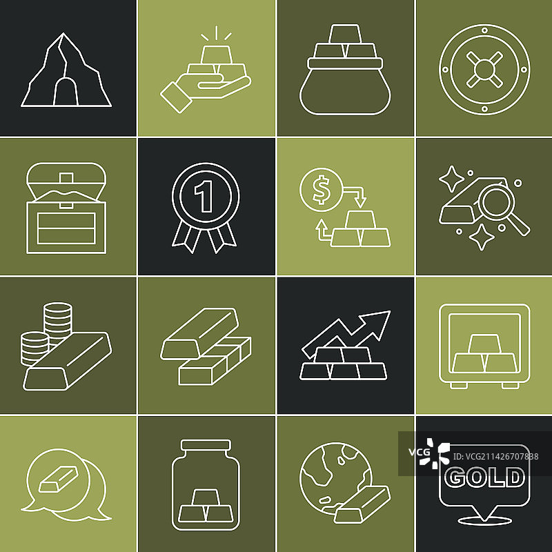 金条保险箱和金币奖章图片素材