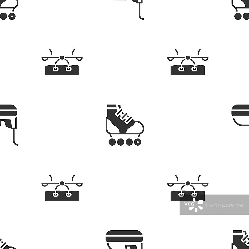 碰碰车溜冰鞋和跷跷板组合图片素材