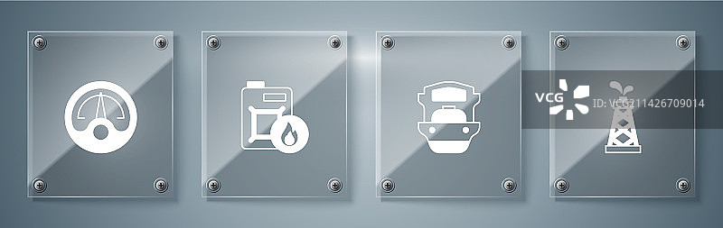 石油钻井平台油轮船用机油罐套装图片素材