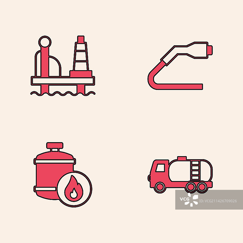 油轮和海上石油平台图片素材