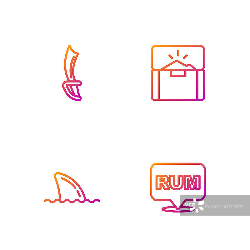 朗姆酒鲨鱼鳍海浪图案图片素材