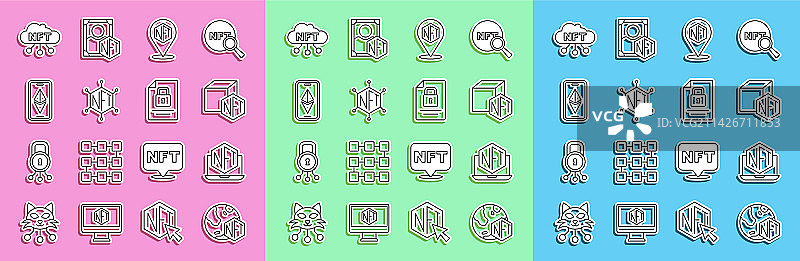 NFT数字加密艺术笔记本电脑与商店图片素材