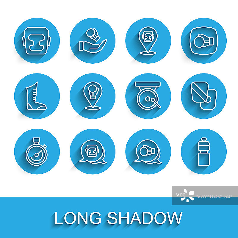 秒表、拳击头盔和手套图片素材