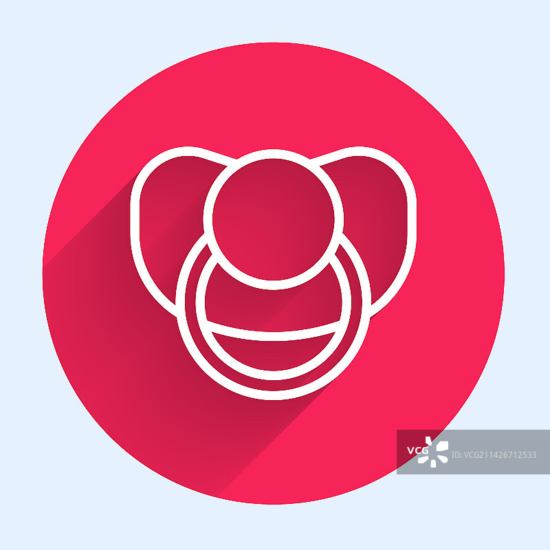 白色线条婴儿安抚奶嘴图标图片素材