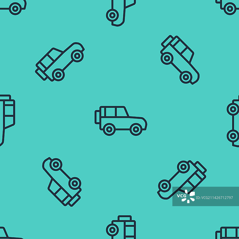 黑色线条：越野车图标图片素材