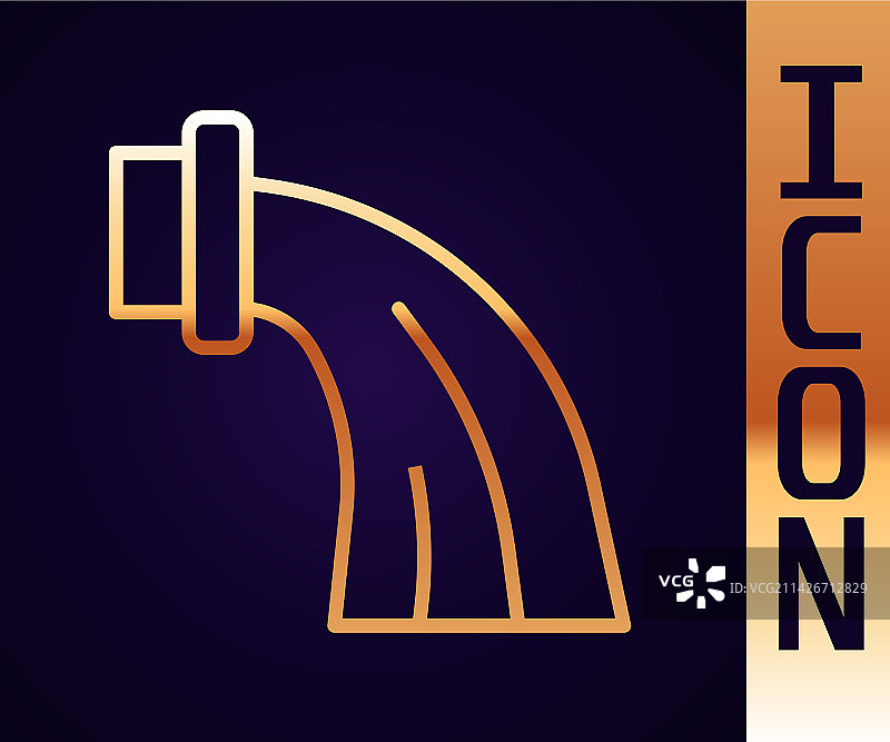 金色线条水瓶座星座标志图标图片素材