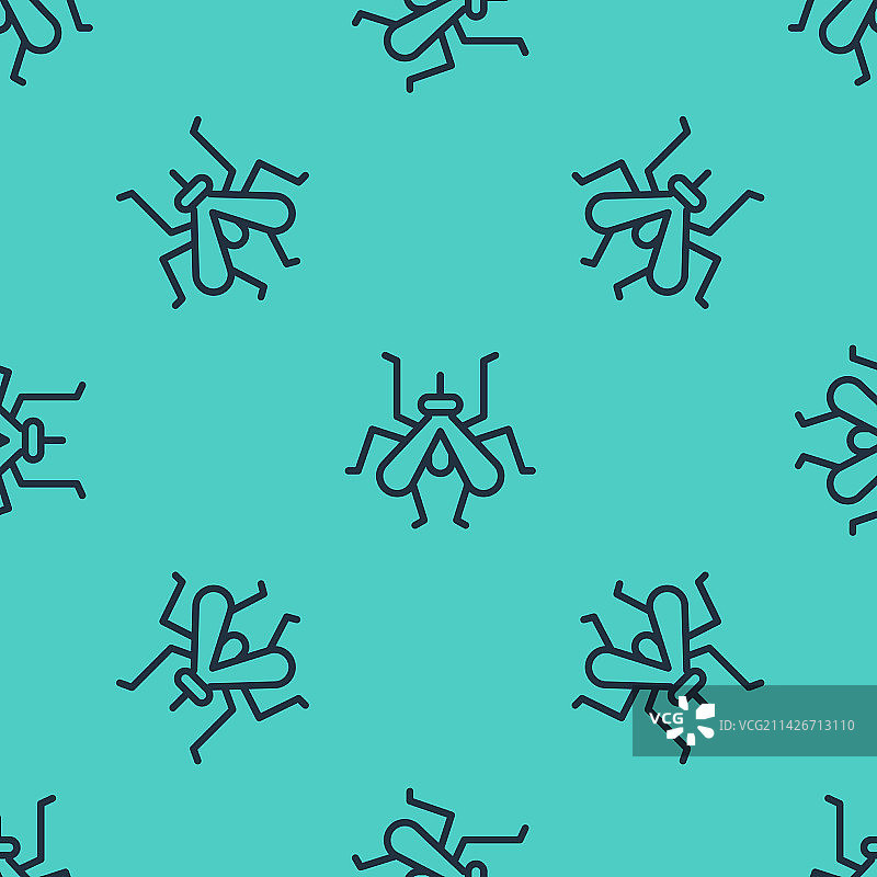 黑色线条蚊子图标无缝图案图片素材