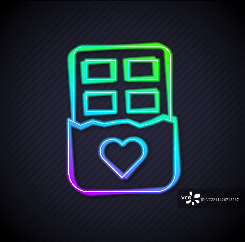 发光霓虹灯巧克力棒图标图片素材