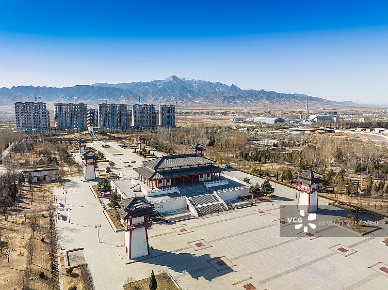 航拍山西省大同市灵丘县博物馆图片素材