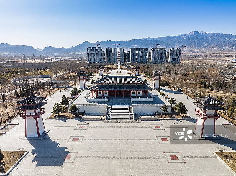 航拍山西省大同市灵丘县博物馆图片素材
