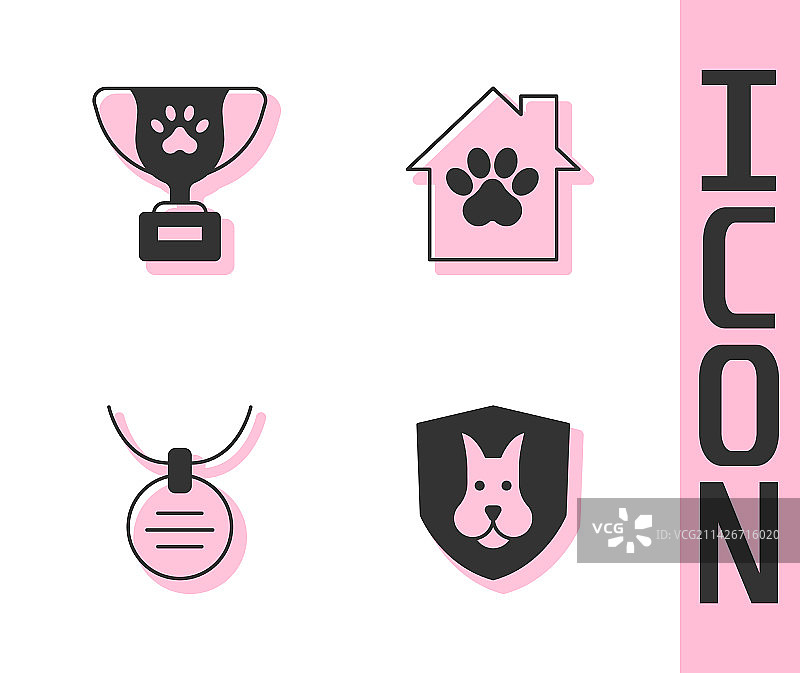 动物健康保险宠物奖励标志合集图片素材