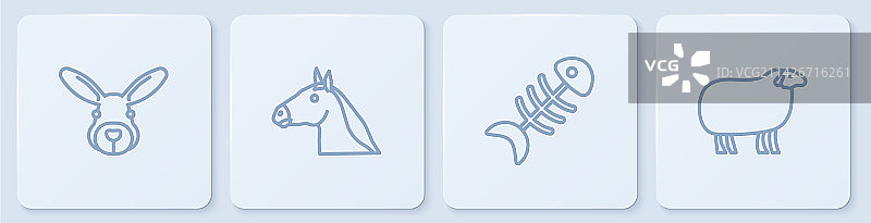 兔子头鱼骨马图片素材