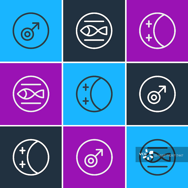 火星标志和日食线条素材图片素材