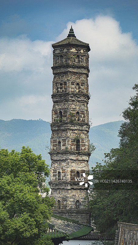 浙江·台州（临海古城街道）｜台州府城文化旅游区｜龙兴寺（千佛塔）图片素材