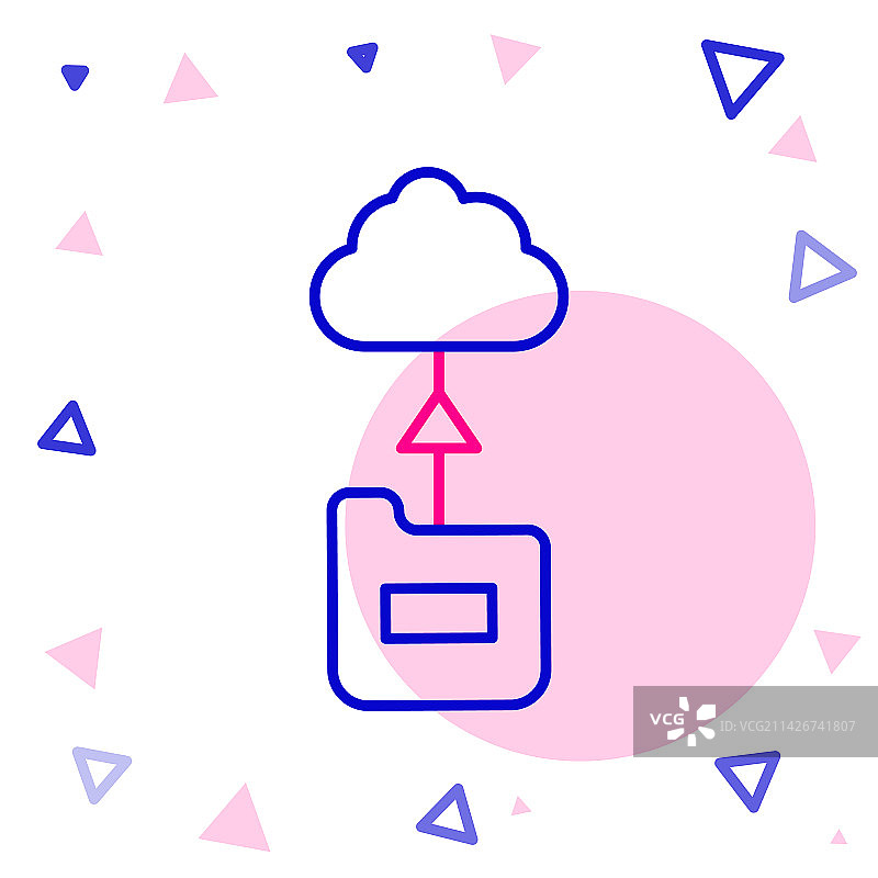 线条云技术数据传输与存储图片素材