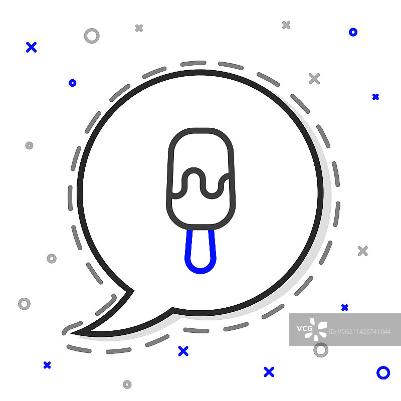 白色背景上的冰棍简笔画图标图片素材