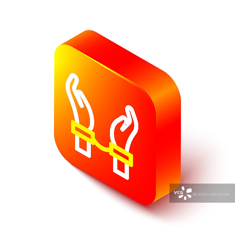 罪犯手上的2.5D线条手铐图片素材