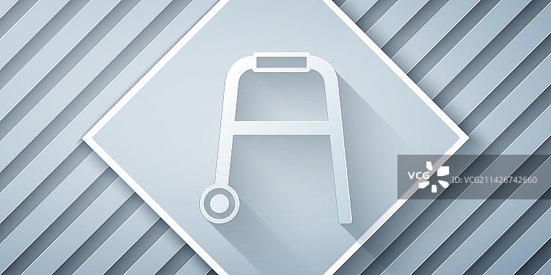 纸剪风格残疾人助行器图标图片素材