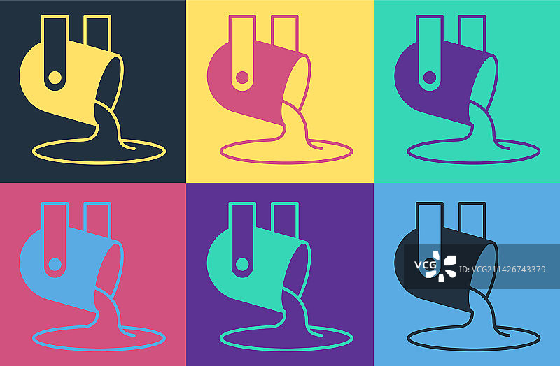 波普艺术风格的倾泻熔金图标图片素材