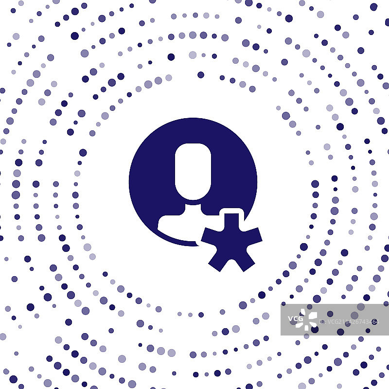 白色背景上当选的蓝色雇员图标图片素材