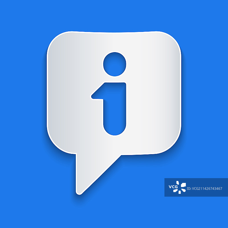 蓝色背景上的剪纸信息图标图片素材