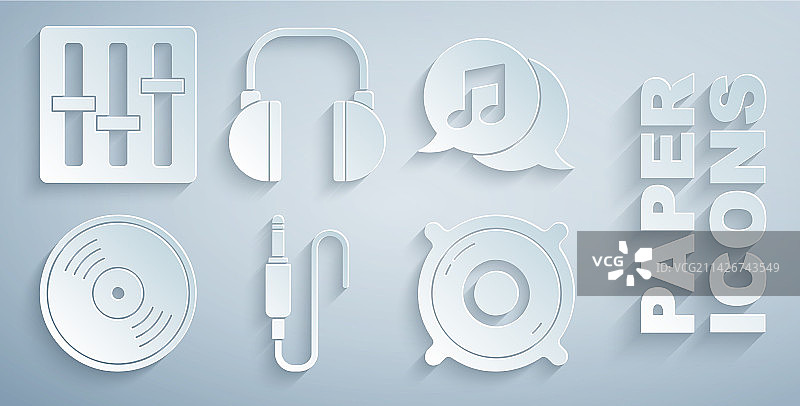 语音气泡中的音频插孔和音符图片素材