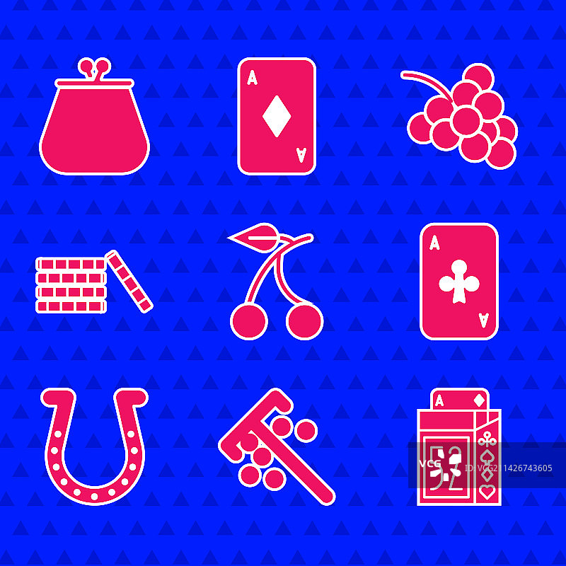 带有樱桃棒的赌场老虎机图片素材