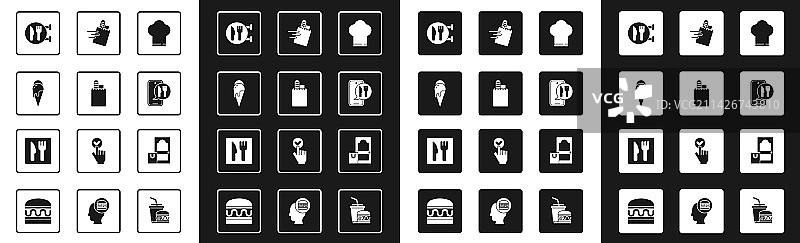 厨师帽在线订购和冰品外卖图片素材