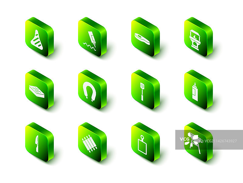 调味瓶、牛排、肉砖炉套装图片素材