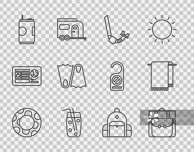 线条游泳圈远足背包图片素材