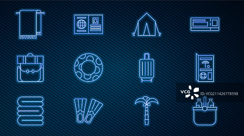 冷藏袋水旅行手册组合图片素材