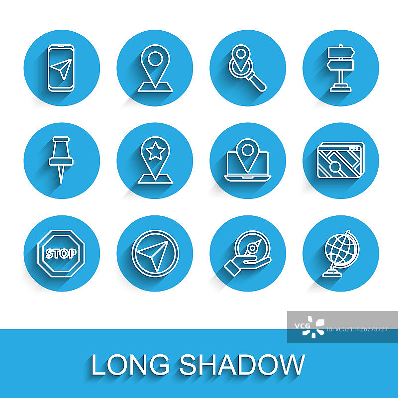 停止标志城市地图信息图组合图片素材