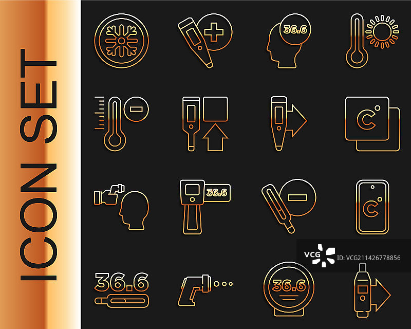 数字温度计 सेल्सियस 医疗套装线条图片素材
