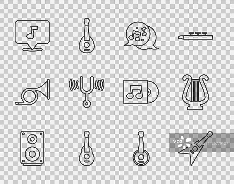 立体声扬声器和电贝斯吉他图片素材