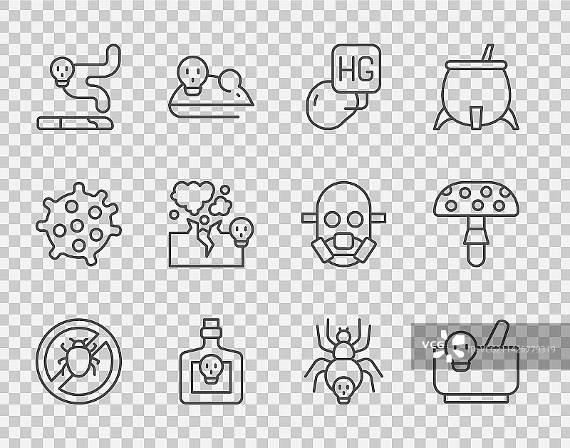 线条科罗拉多甲虫和研钵图片素材