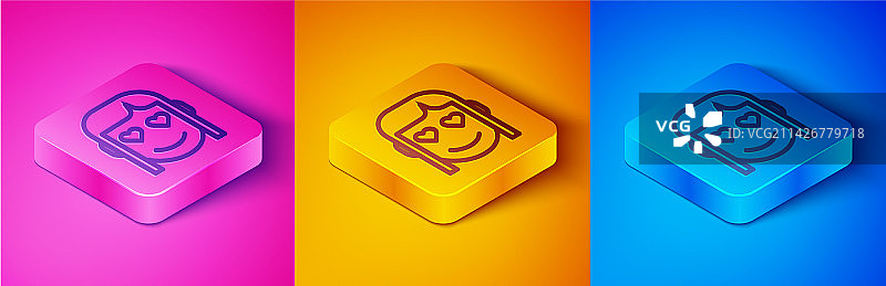 2.5D线条浪漫女孩图标图片素材