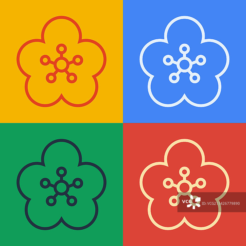 波普艺术风格莲花图标banner图片素材
