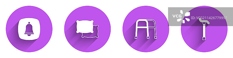 紧急呼叫：枕头与助行器图片素材