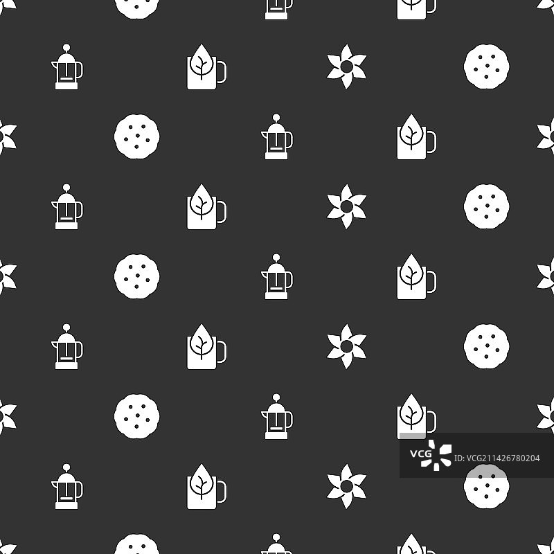 花朵饼干法式压壶套装图片素材